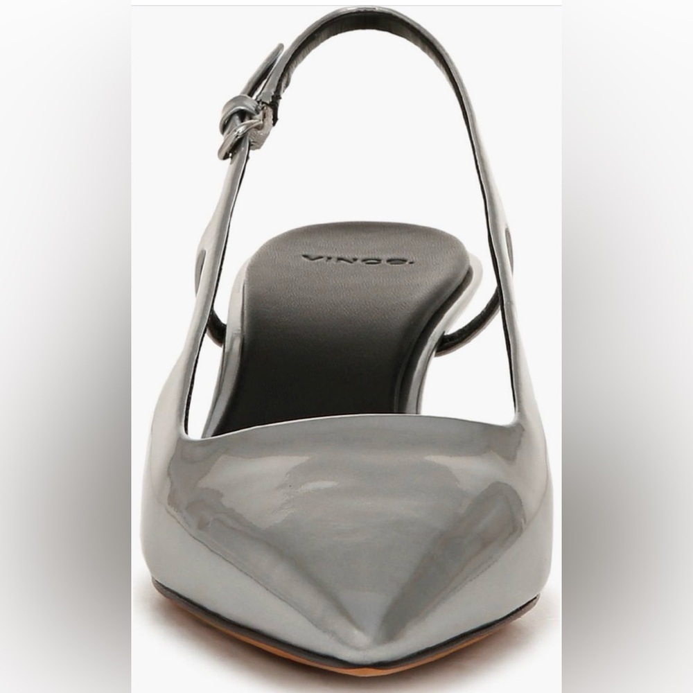 VINCE || Bianca Silver Metallic Pointed Slingback Heels. Sz. 10M